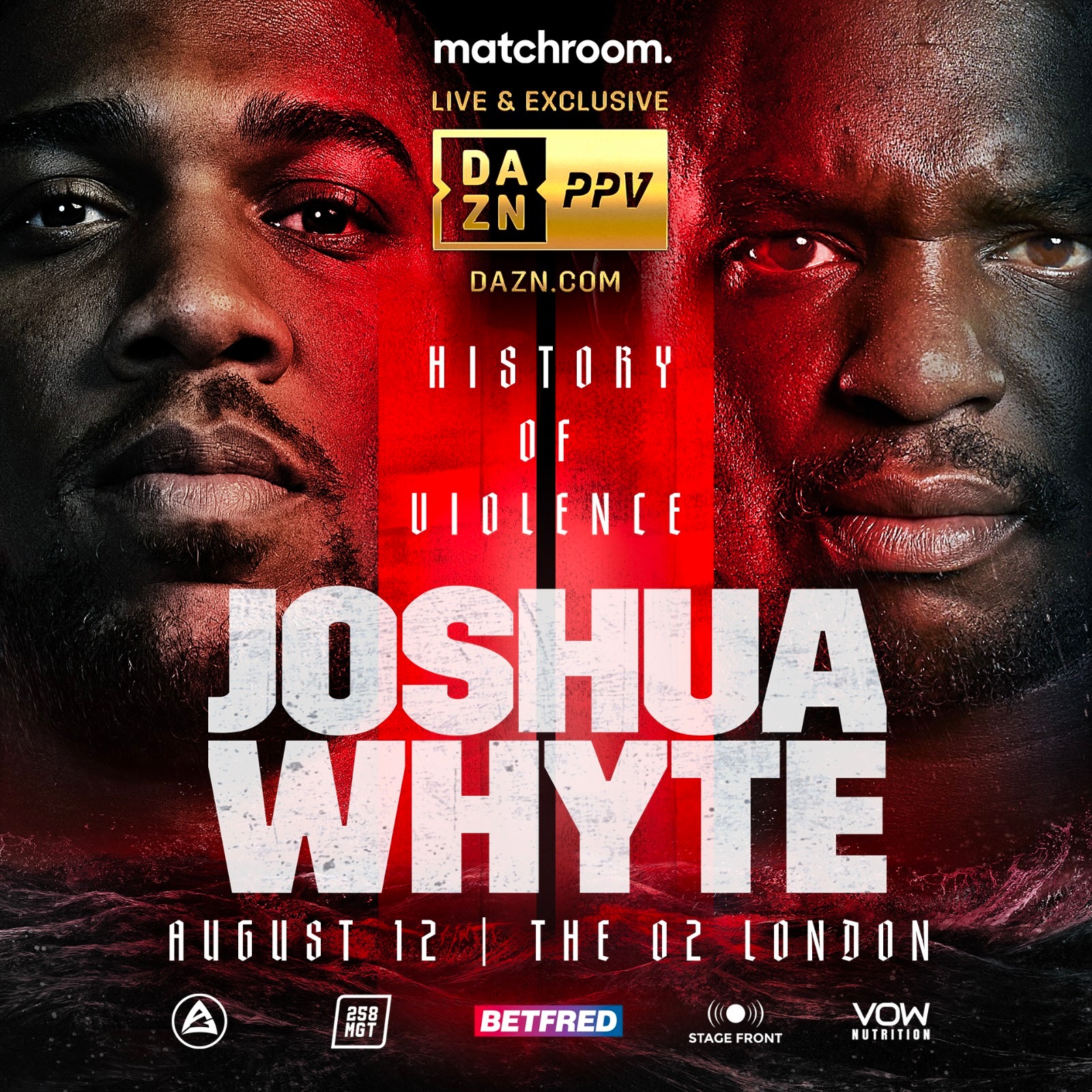 Bitter rivals Anthony Joshua and Dillian Whyte rematch at The O2 on August 12 live on DAZN PPV